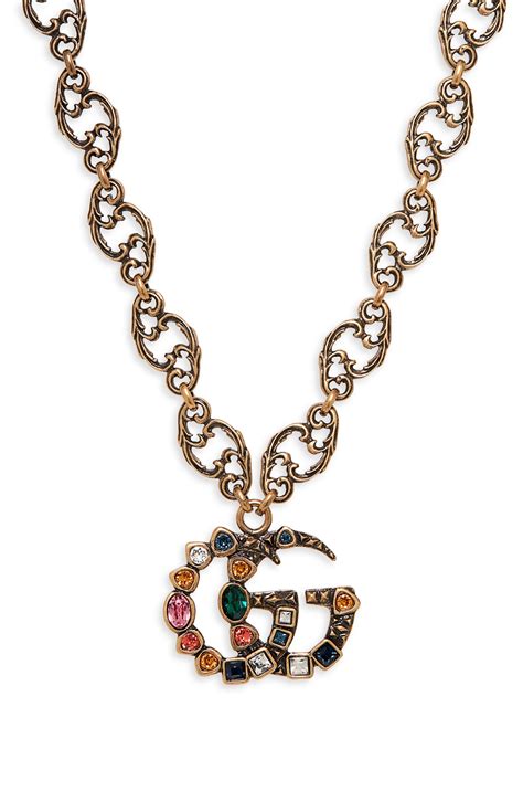 gucci leather necklace for women|gucci chain necklaces for women.